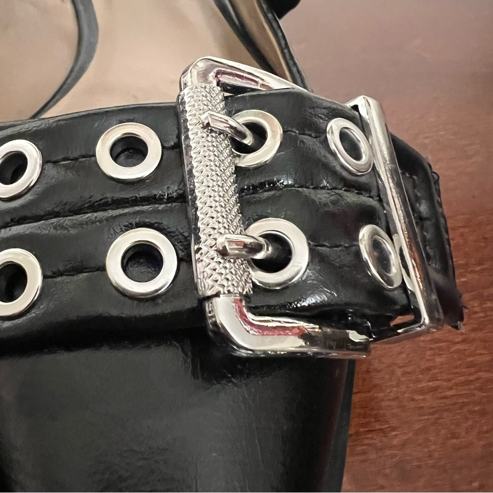Mix No. 6 Sybel Flat black faux patent leather  silver hardware 9.5 nwot - Picture 8 of 16